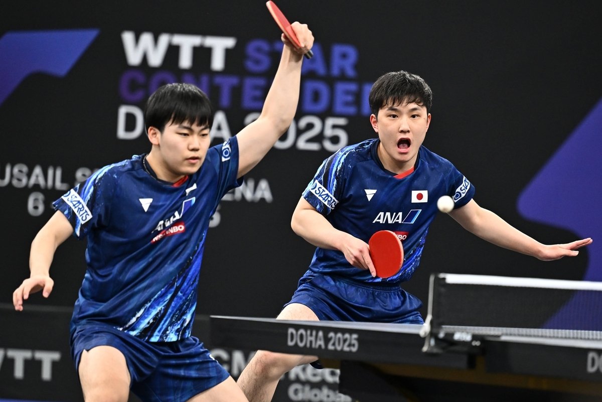 韩国乒乓球队强势法国乒乓球队，张本智和统治全场